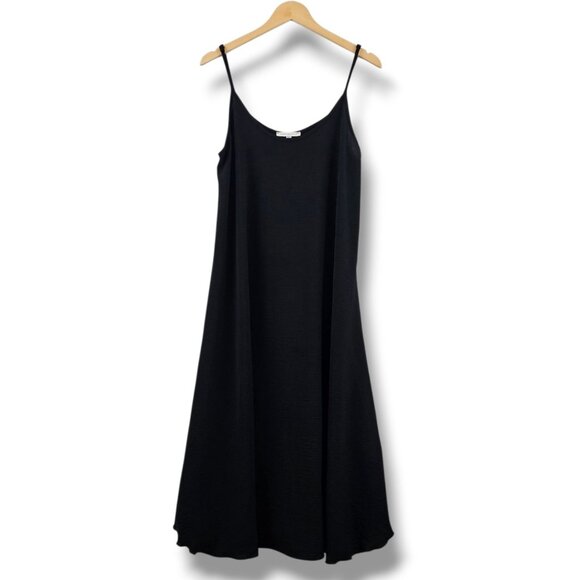 Tash + Sophie Black Spaghetti Strap Slip Dress L Minimalist Classic Whimsigoth - Picture 1 of 12